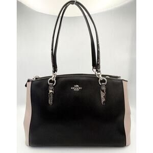 Coach Christie Carryall Tote | Women's Pink & Black Leather Shoulder Bag